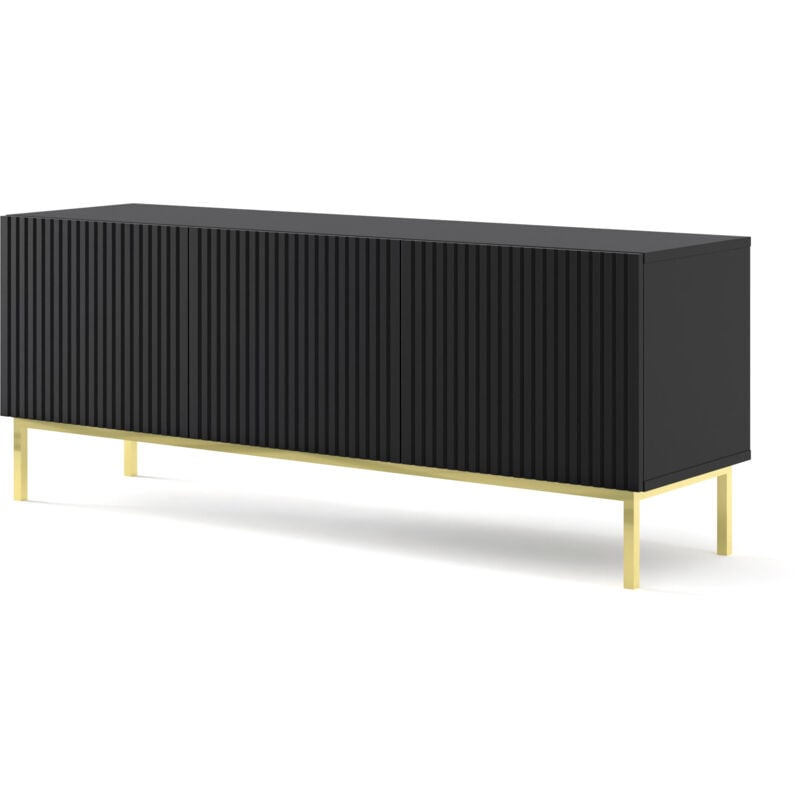 foto del prodotto bim furniture ravenna b 150 cm tv fresato 3d nero opaco cornice