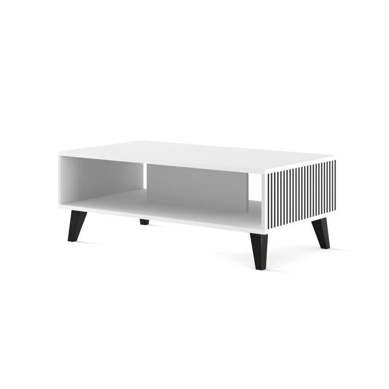 foto del prodotto bim furniture tavolino ravenna c 90x60 bianco opaco nero, piedi neri