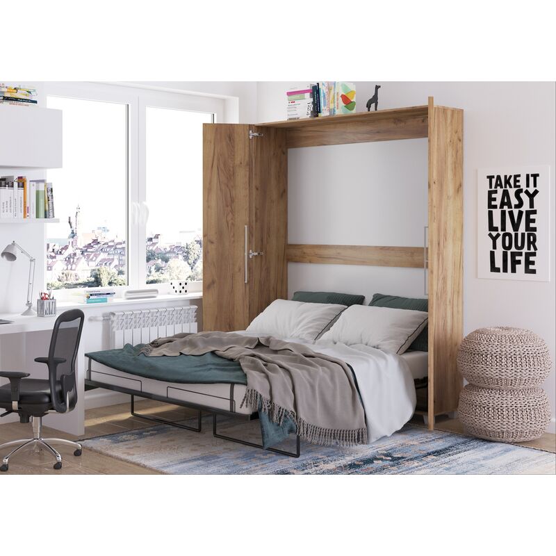 foto del prodotto bim furniture teddy letto a scomparsa 160x200cm verticale oro artigianale