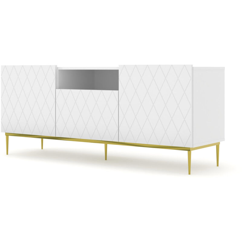 foto del prodotto bim furniture tv diuna 145 cm 2d1k su telaio, bianco opaco