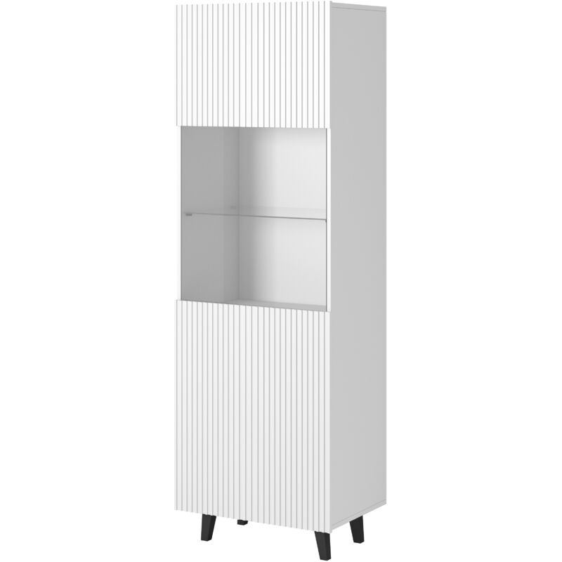 foto del prodotto bim furniture vetrina pafos 182 cm bianco opaco piedi neri