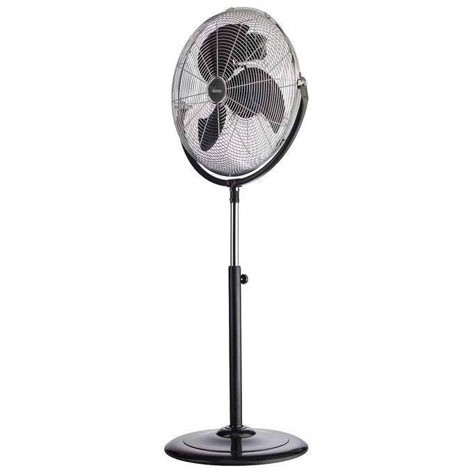 foto del prodotto bimar ventilatore a piantana 45cm h134 con altezza regolabile in cromo e nero