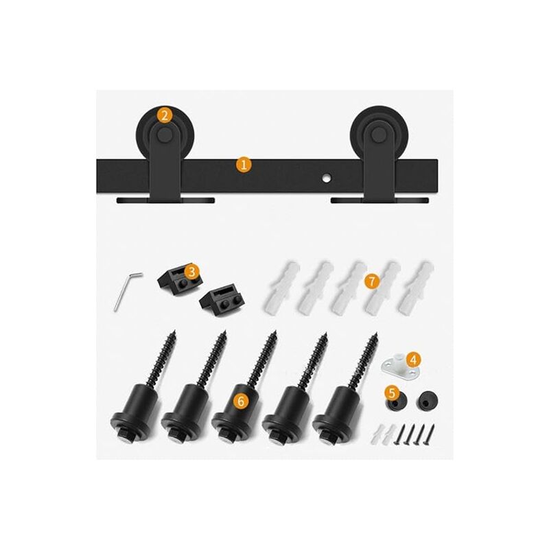 foto del prodotto binario in kit colore nero per porta 96x220 h cm lunghezza binario 200 cm