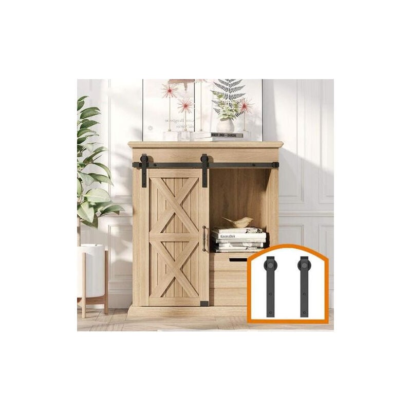 foto del prodotto binario per porta scorrevole kit fienile porta singola hardware 1.5 m 5ft per armadi mobili tv mobili contenitori