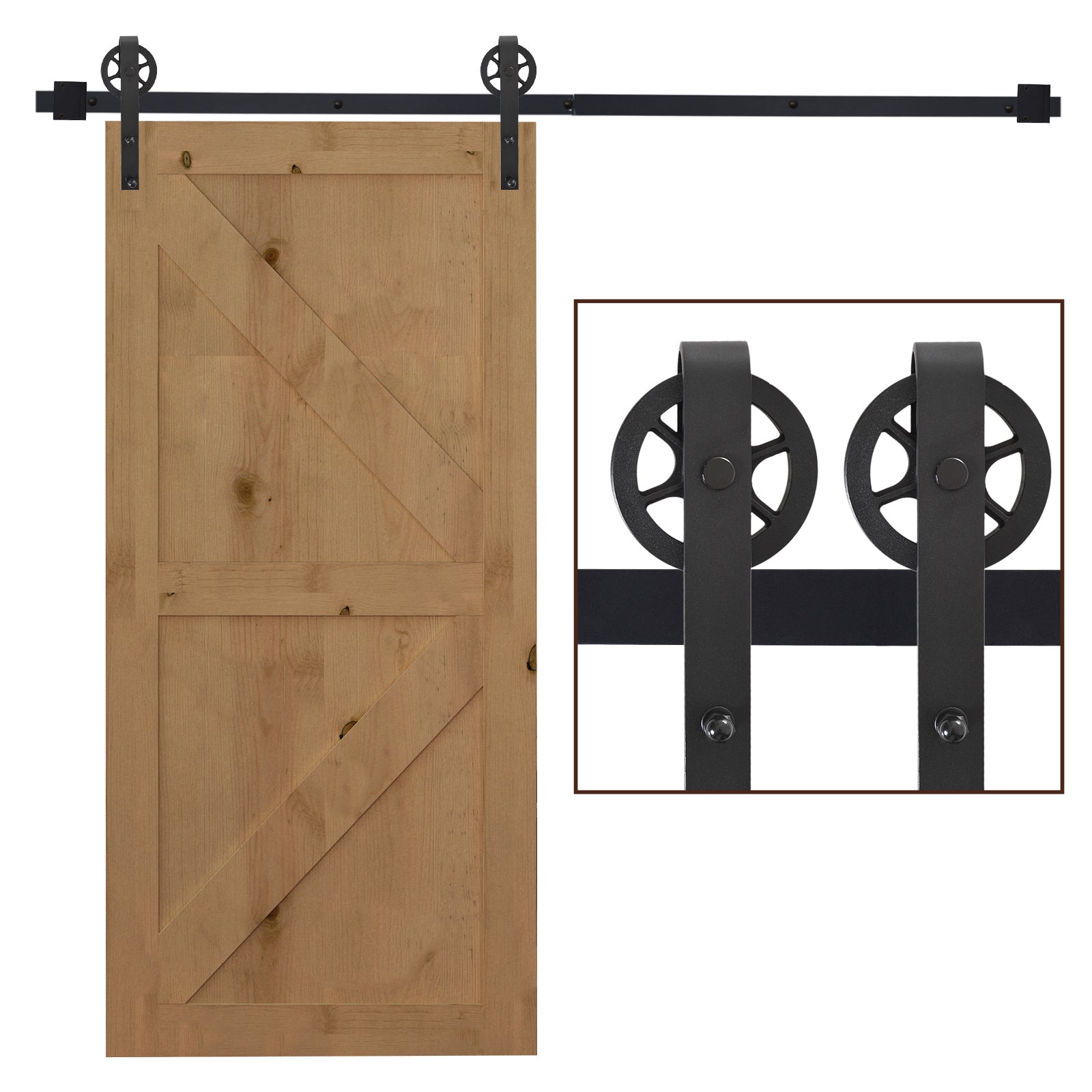 foto del prodotto binario per porte scorrevoli con kit di accessori in acciaio nero 100 cm sm 180mm