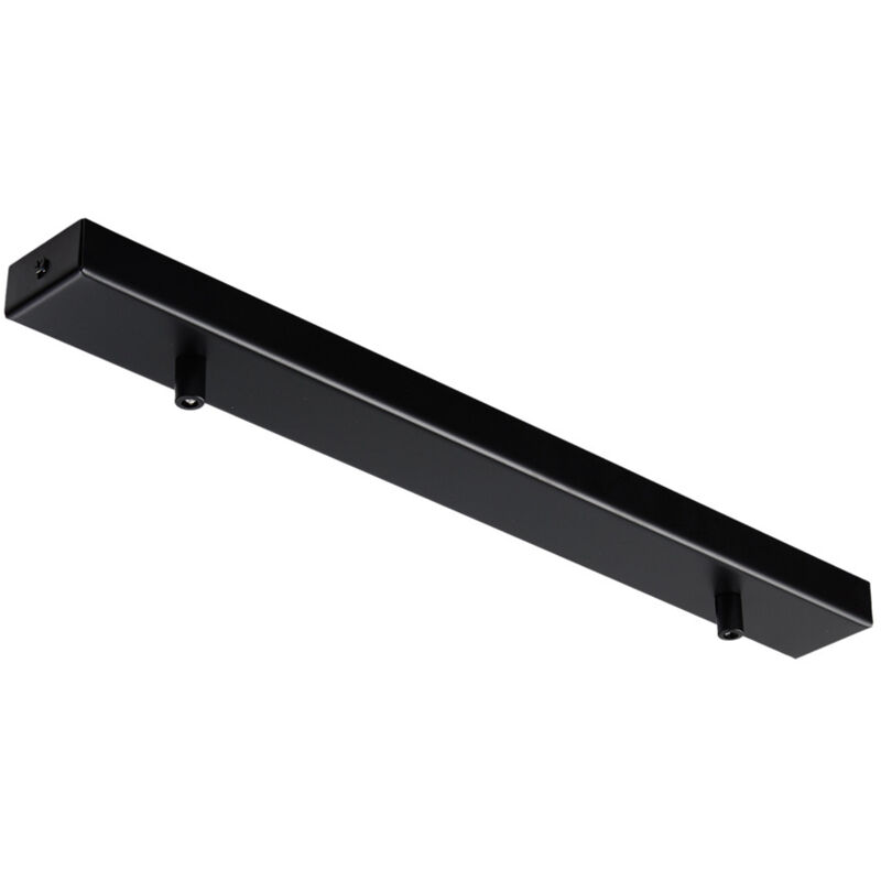 foto del prodotto binario rettangolare multicavo 2 luci in ferro laccato nero 50 cm