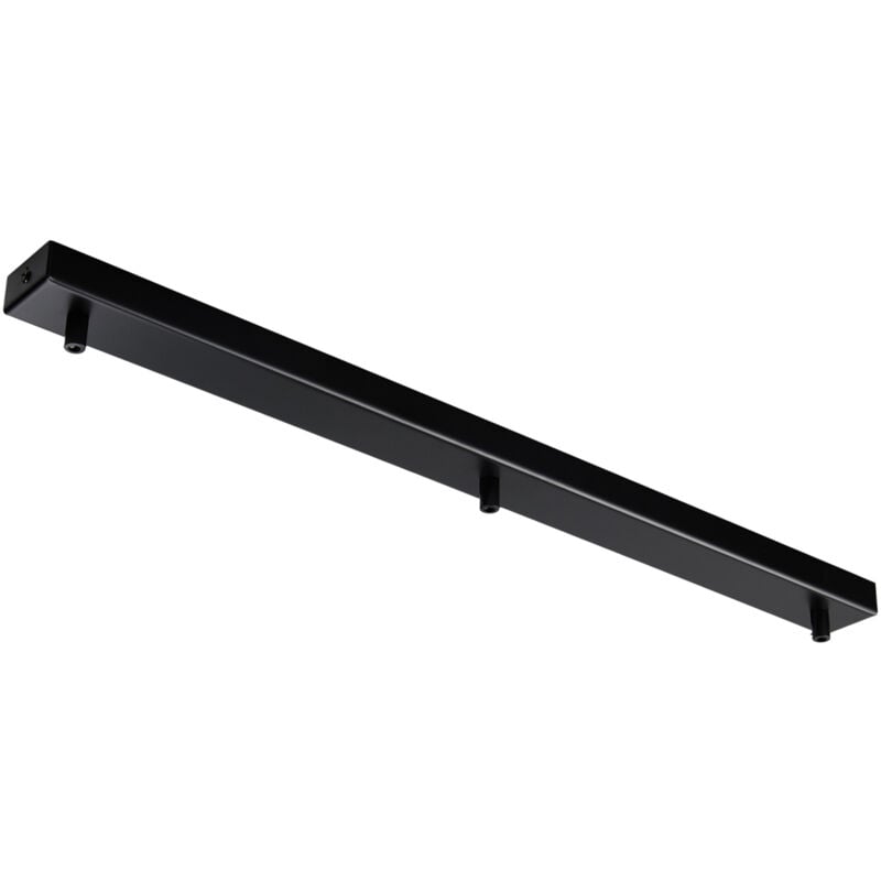 foto del prodotto binario rettangolare multicavo 3 luci in ferro laccato nero 70 cm