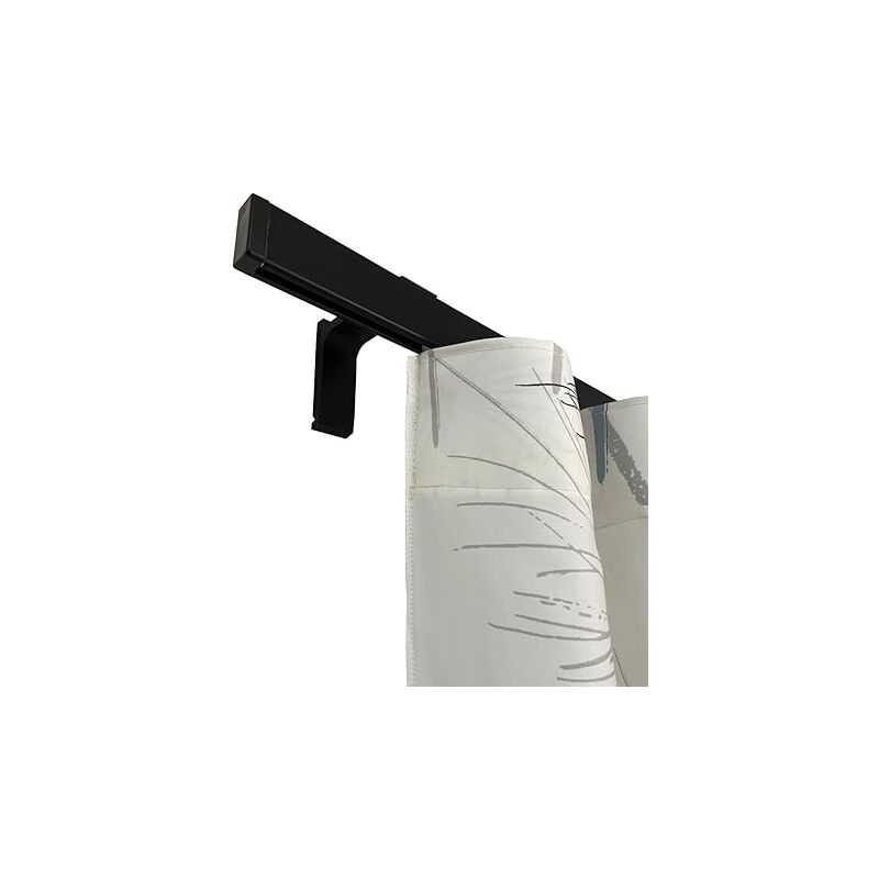 foto del prodotto binario tenda soffitto parete piatto moderno ideale anche per tenda wave completo di tappi e supporti misura 120 cm colore nero