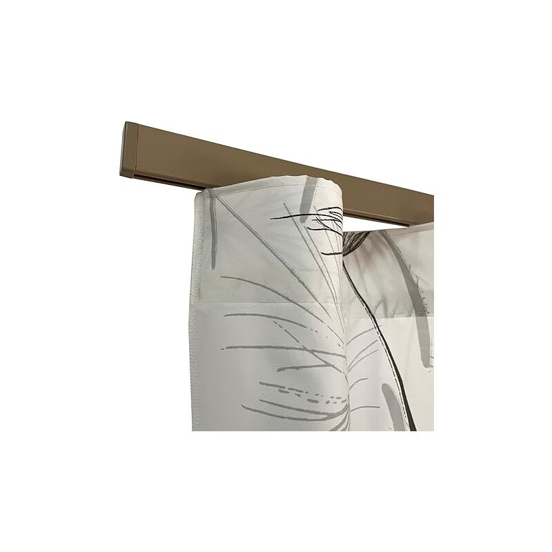 foto del prodotto binario tenda soffitto parete piatto moderno ideale anche per tenda wave completo di tappi e supporti misura 120 cm colore tortora
