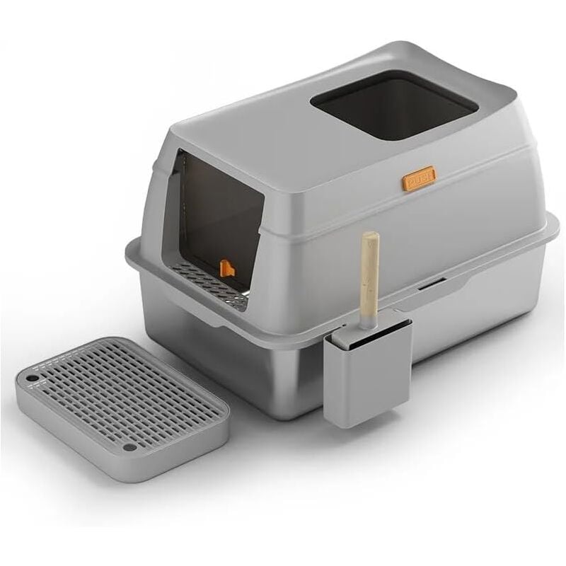 foto del prodotto bingopaw lettiera toilette per gatti acciaio inox chiusa per gatto a 10 kg antiodore, facile da pulire