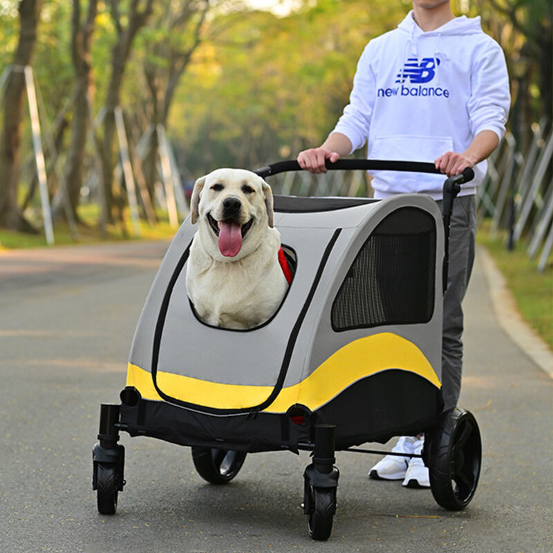 foto del prodotto bingopaw passeggino per cani taglia grande media 55kg carrozzina per cani pieghevole per passeggiate viaggio