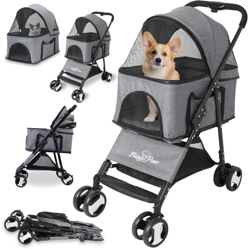 foto del prodotto bingopaw passeggino per cani taglia piccola 20kg portata pieghevole per cane gatti