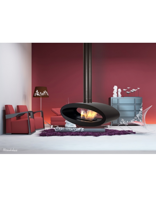 foto del prodotto biocaminionline biocamino meru black tube tubo metallico