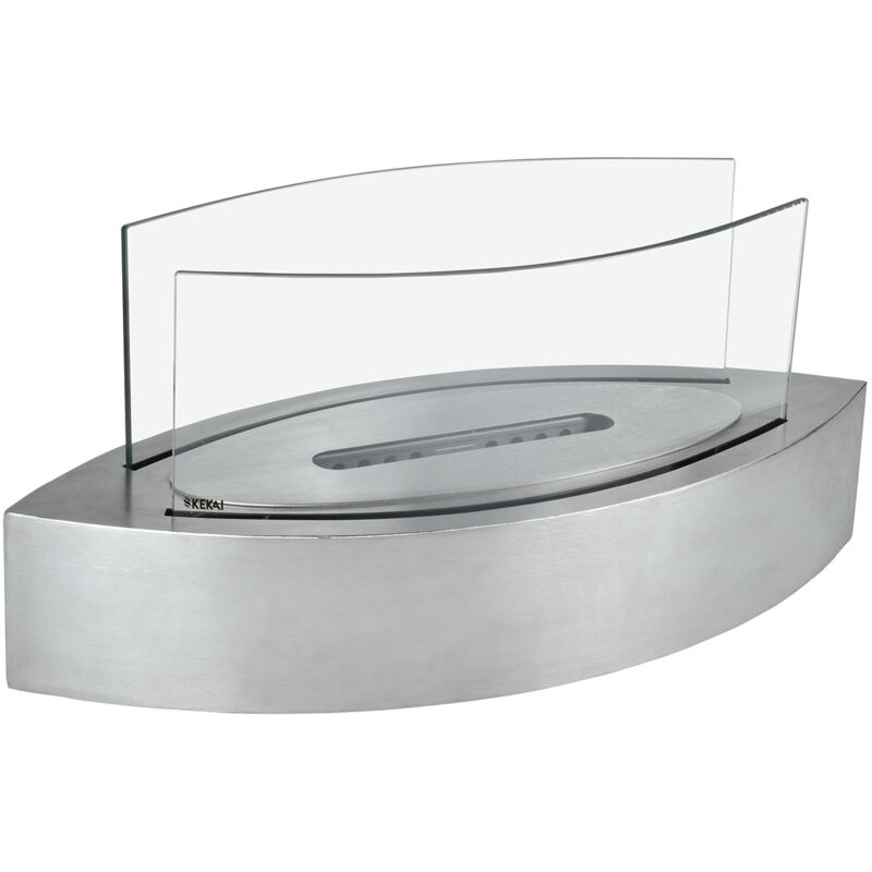 foto del prodotto biocamino da tavolo kekai fuji 50,8x20,3x23 cm bruciatore in acciaio inossidabile, pareti in vetro temperato e asta spegnifiamma