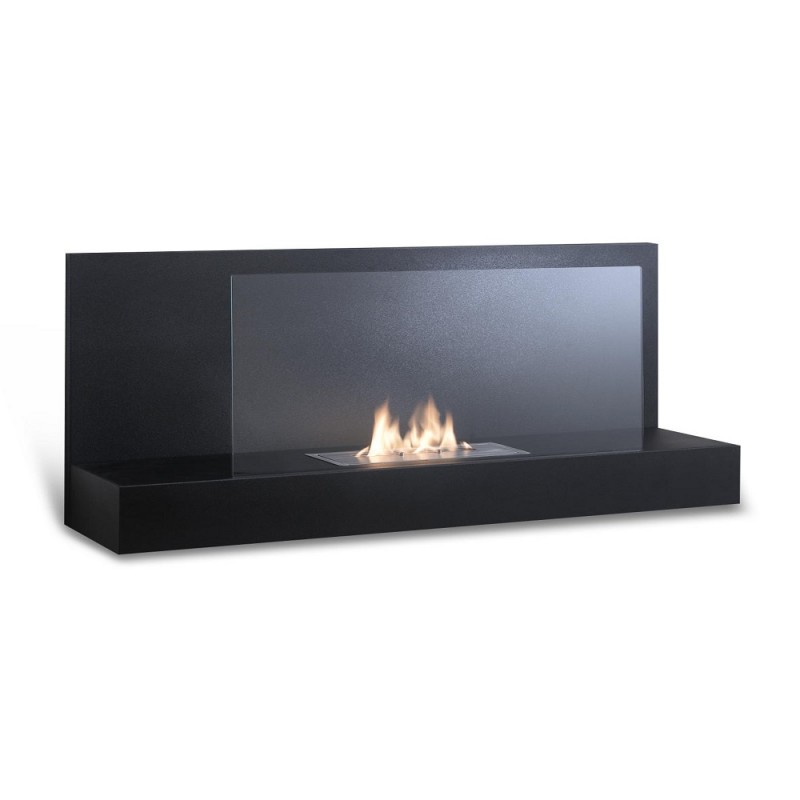 foto del prodotto biocamino design da parete bioetanolo nero cm 90 x 26 x h 50