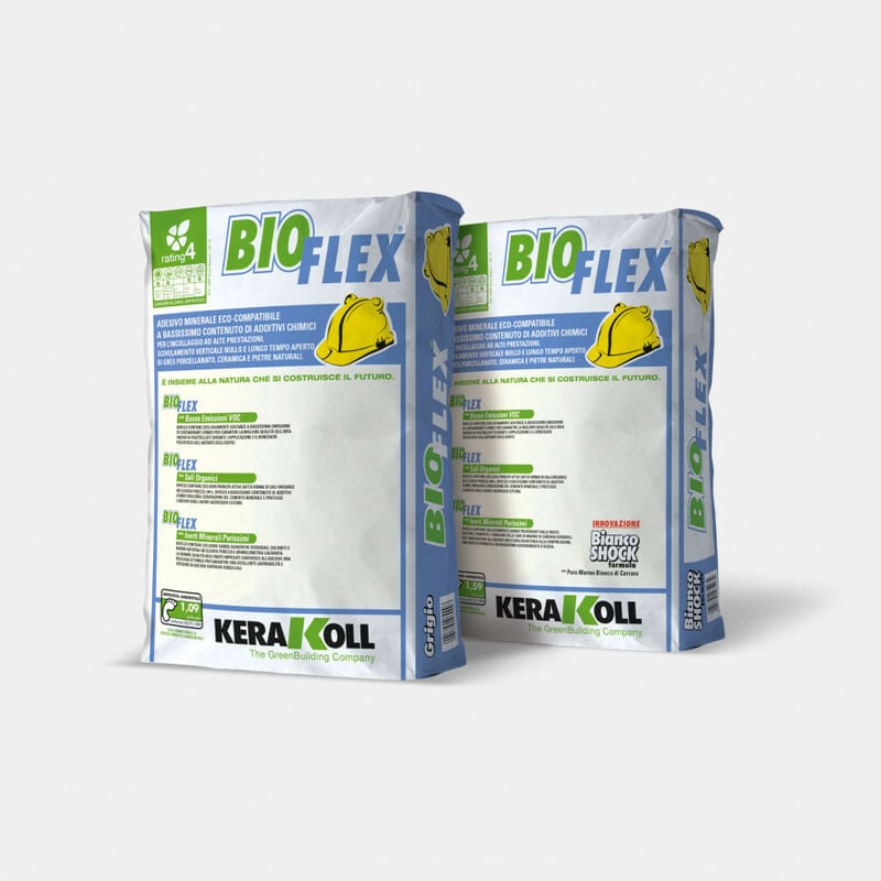 foto del prodotto bioflex colla minerale gres ceramica pietre naturali 25 kg grigio kerakoll