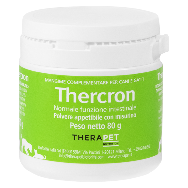 foto del prodotto bioforlife thercron in polvere per il sostegno intestinale - 80 gr - 1 ordine scegli tra bzr5 / bzr20 + 200 pt fedeltà - integratori per cani