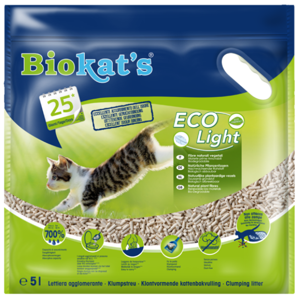 foto del prodotto biokat s ecolight lettiera 5 litri lettiera vegetale 1 ordine scegli lo sconto bzr5 bzr20 200 punti fedelt 