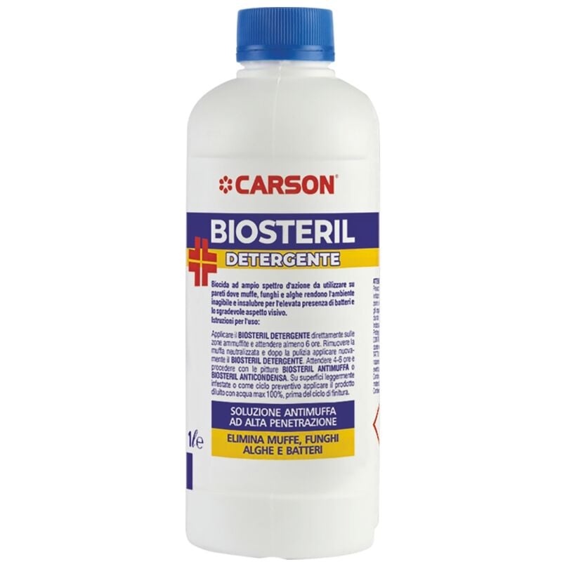 foto del prodotto biosteril detergente 1 lt soluzione anti muffa alghe alta penetrazione carson