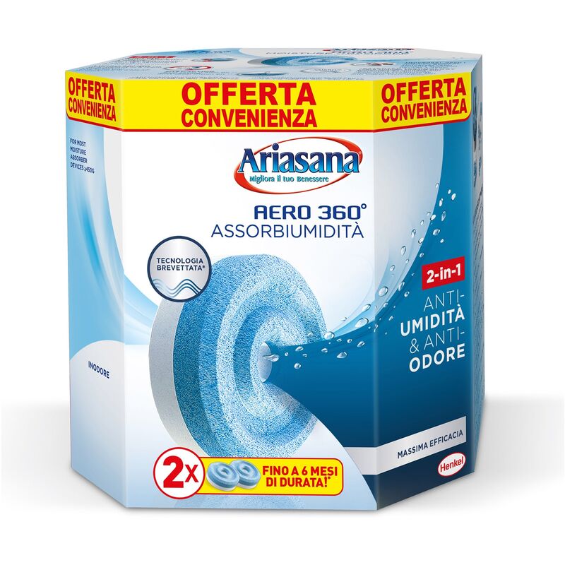 foto del prodotto bipacco di ricariche tab universali inodore 2x450g ariasana aero 360 2277589