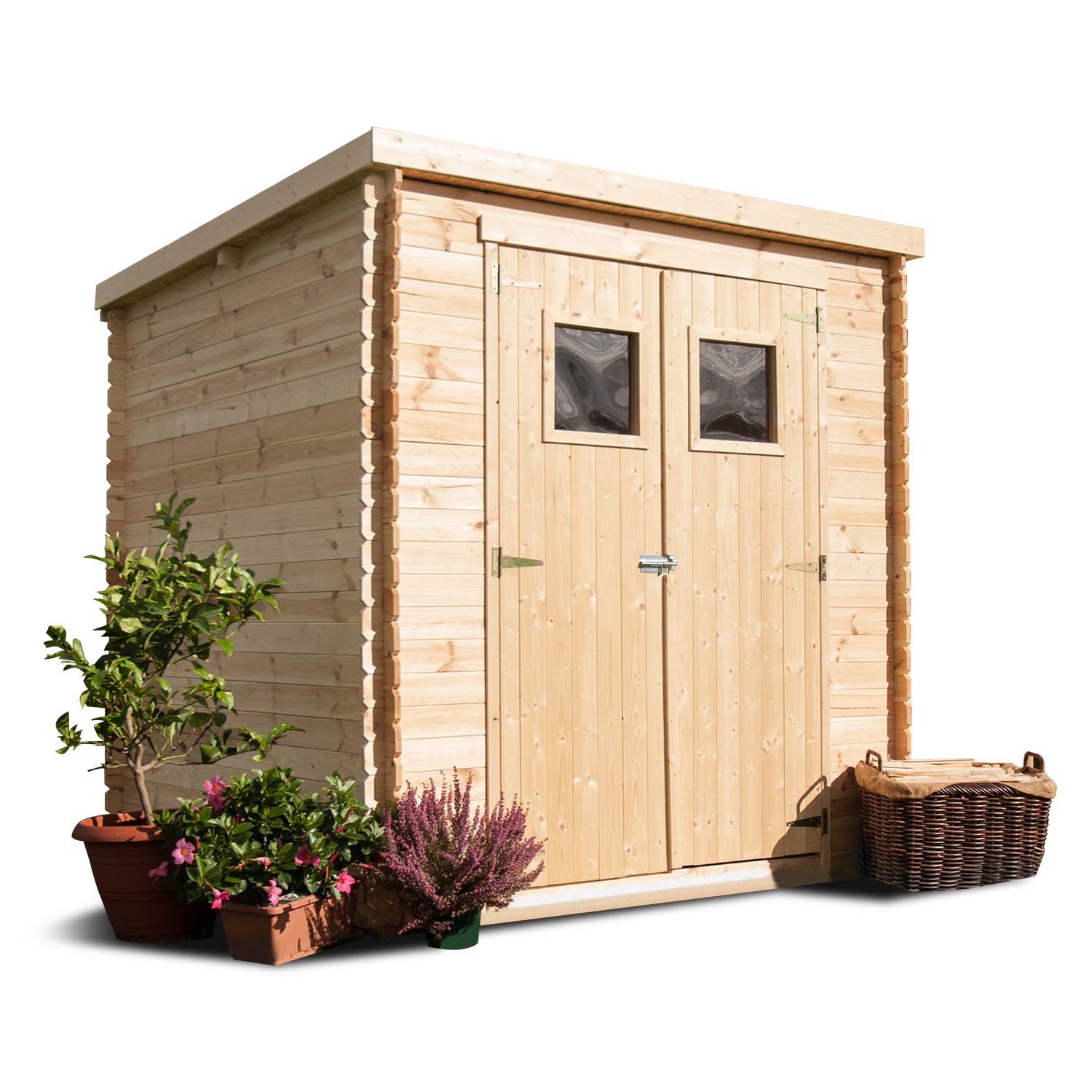 foto del prodotto birba casetta da giardino in legno di abete casetta da esterno 200x200x218h cm blockhouse ripostiglio da esterno