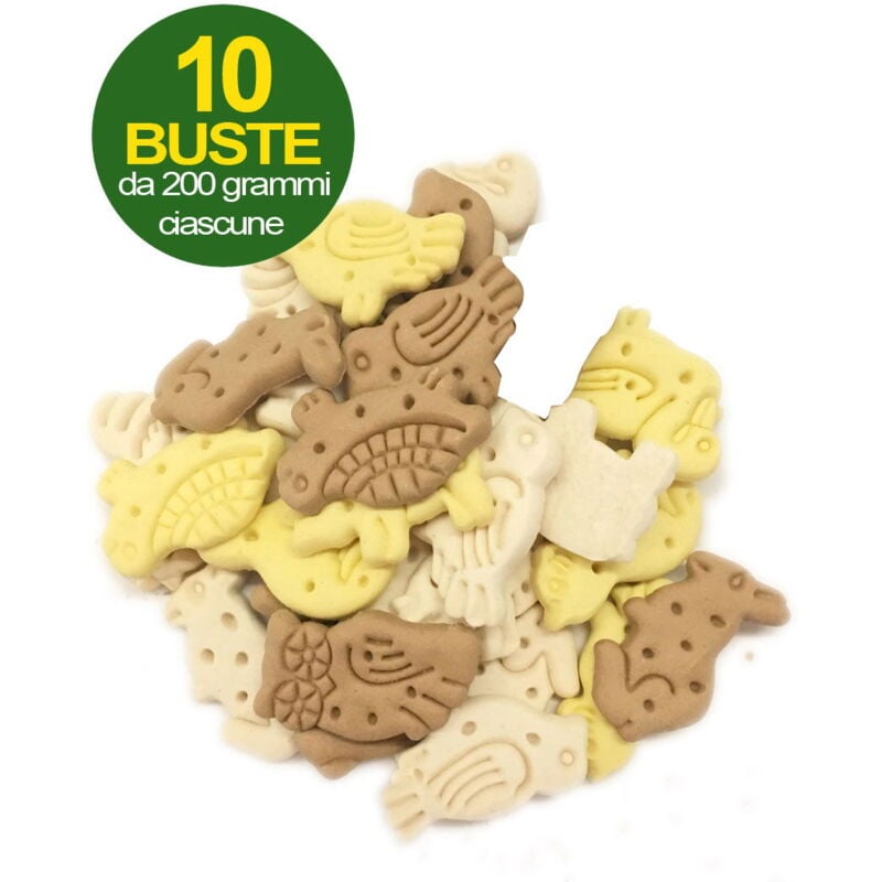 foto del prodotto biscotti animaletti golosi alla vaniglia per cani 10 buste da 200 g ciascuna