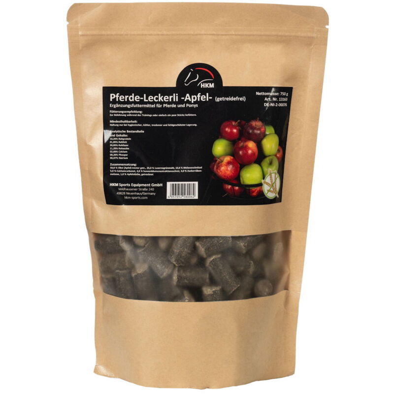 foto del prodotto biscotti per cavalli al gusto mela senza grano 750 g con chiusura a zip facile da aprire e chiudere