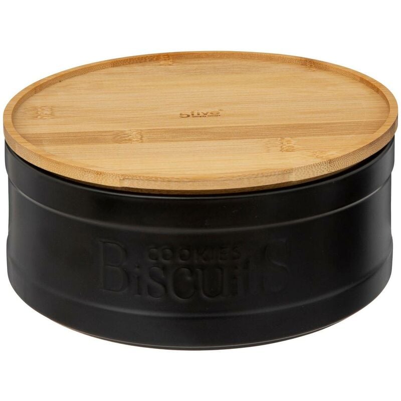 foto del prodotto biscottiera natur o in ceramica nera 5five