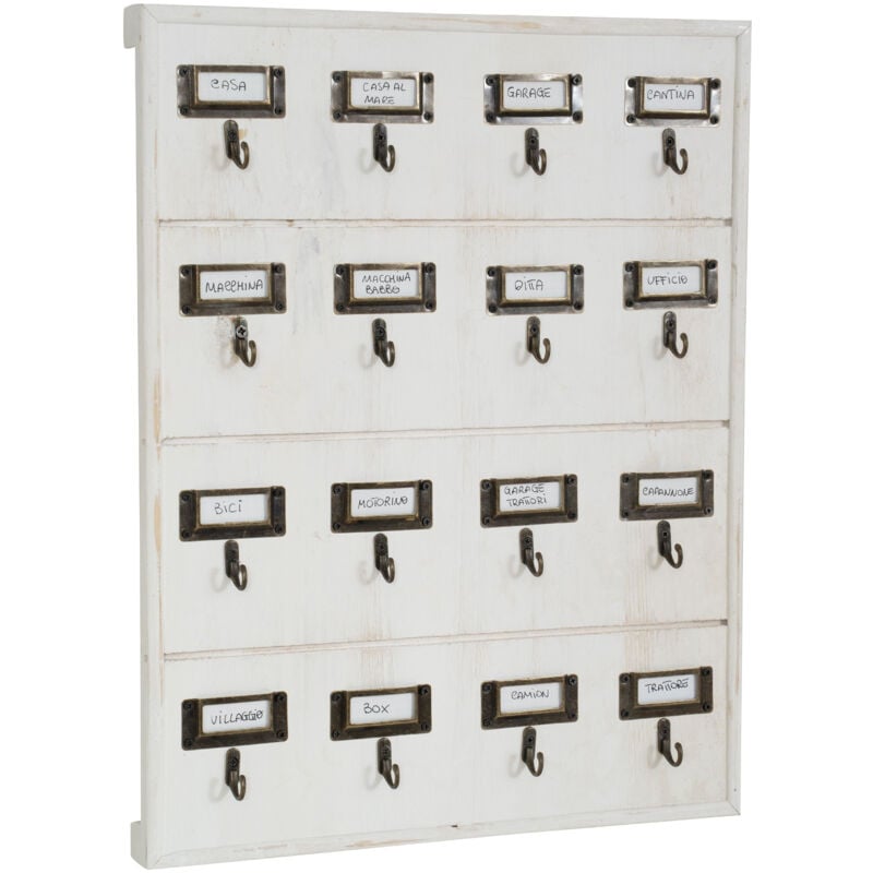 foto del prodotto biscottini bacheca porta chiavi da muro a parete 16 ganci in legno 37x47 cm appendichiavi da ingresso contenitore armadietto da ufficio