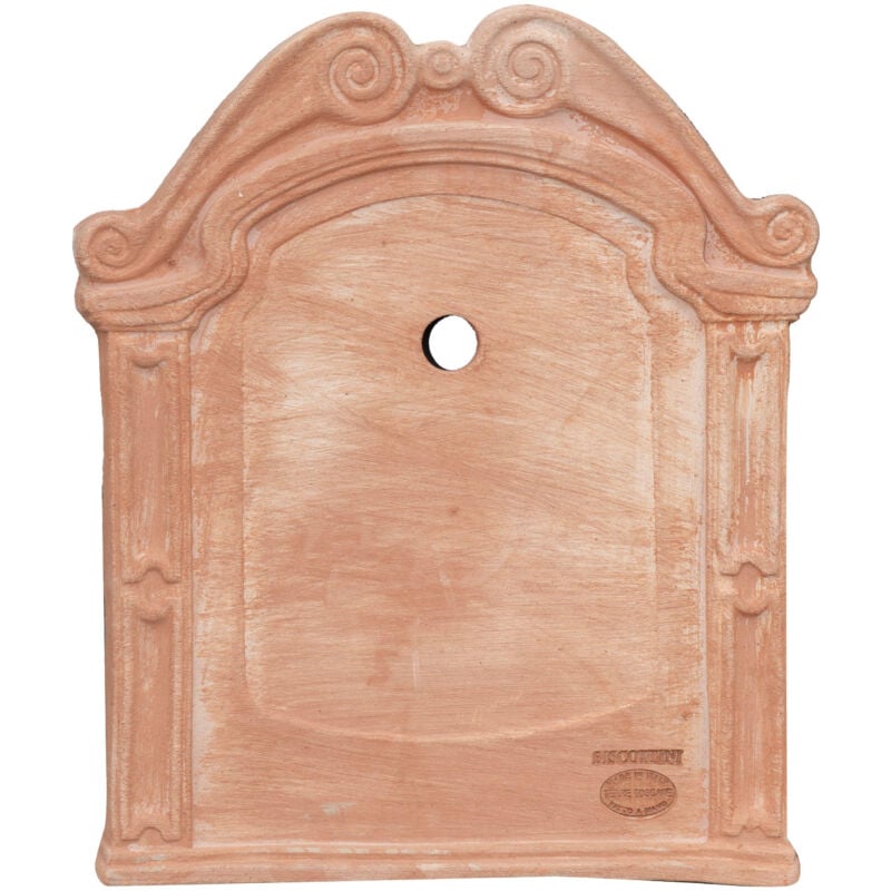 foto del prodotto biscottini frontone in terracotta made in italy 37x47 cm lavorata a mano parte superiore fontana in terracotta decorazione giardino esterno