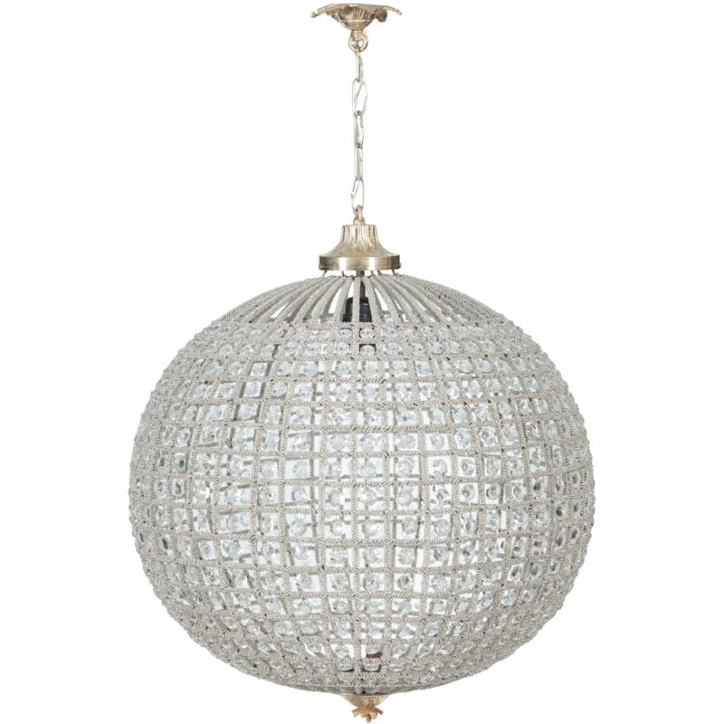 foto del prodotto biscottini lampadario in fusione di ottone e gemme in cristallo diam. 40xh40 cm
