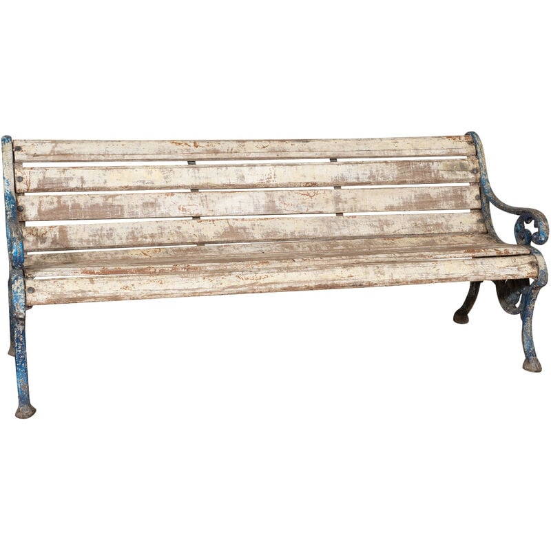 foto del prodotto biscottini panchina da esterno 190x65x80 panchina in ghisa e legno panchina da giardino e ingresso panca braccioli stile rustico divanetto