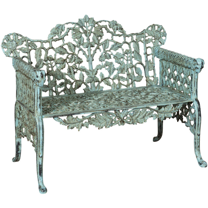 foto del prodotto biscottini panchina da giardino in ghisa 110x56x86 cm divanetto da esterno panca con braccioli liberty sedia 2 posti panchina in ferro