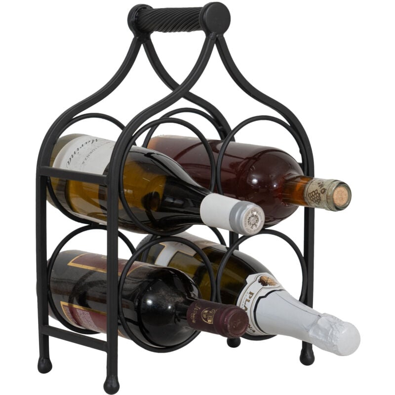 foto del prodotto biscottini porta bottiglie vino in ferro portabottiglie da tavolo 35x24 cm espositore porta vino da banco scaffale da cucina cantinetta