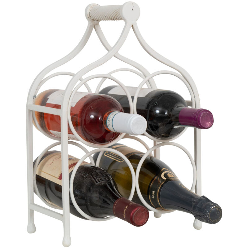 foto del prodotto biscottini porta bottiglie vino in ferro portabottiglie da tavolo 35x24 cm espositore porta vino da banco scaffale da cucina cantinetta