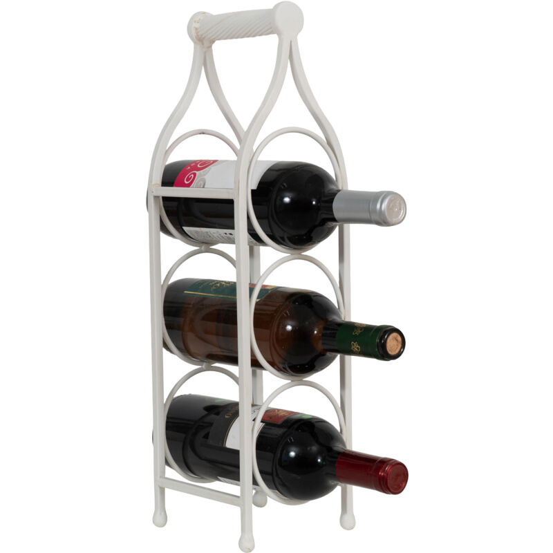 foto del prodotto biscottini porta bottiglie vino in ferro portabottiglie da tavolo 46x13 cm espositore porta vino da banco scaffale da cucina cantinetta