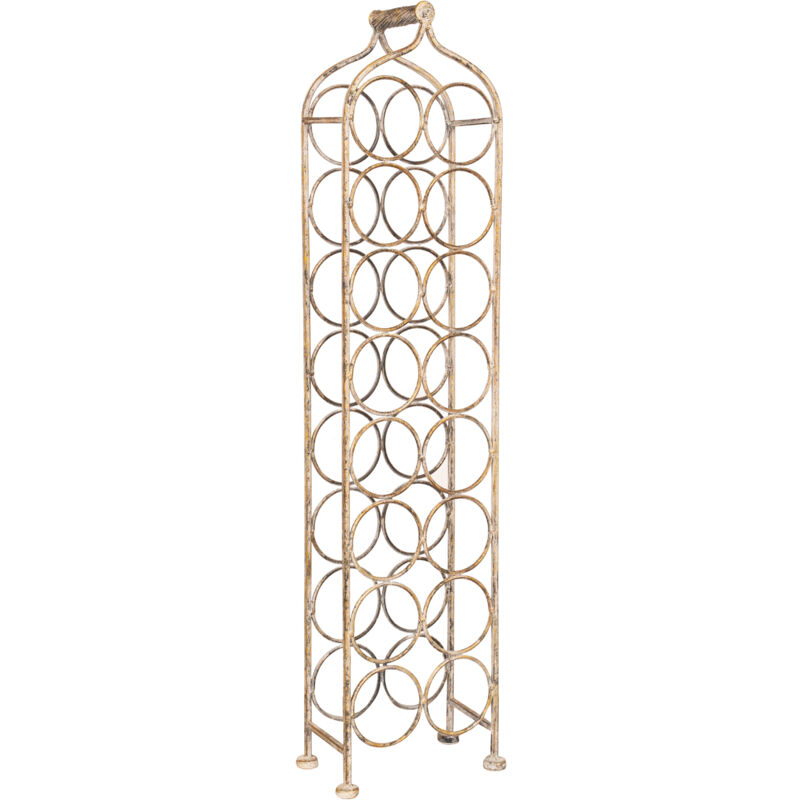 foto del prodotto biscottini porta calici vino porta bottiglie in ferro battuto cantinetta vino 106x24 cm espositore porta vino da terra 16 bottiglie enoteca