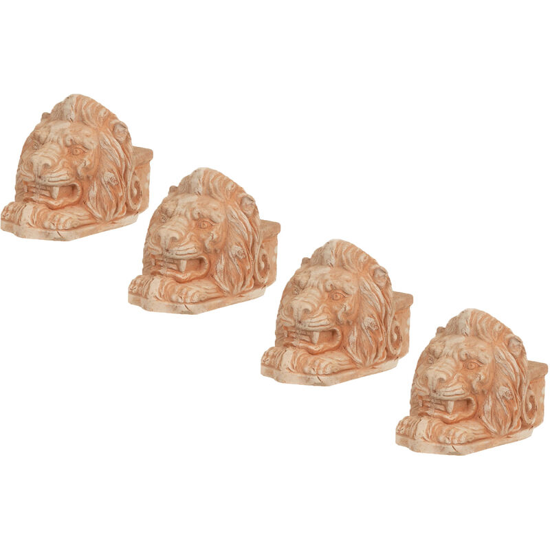foto del prodotto biscottini set 4 piedini testa di leone sottovaso per vasi in terracotta toscana 100 made in italy interamente lavorata a mano