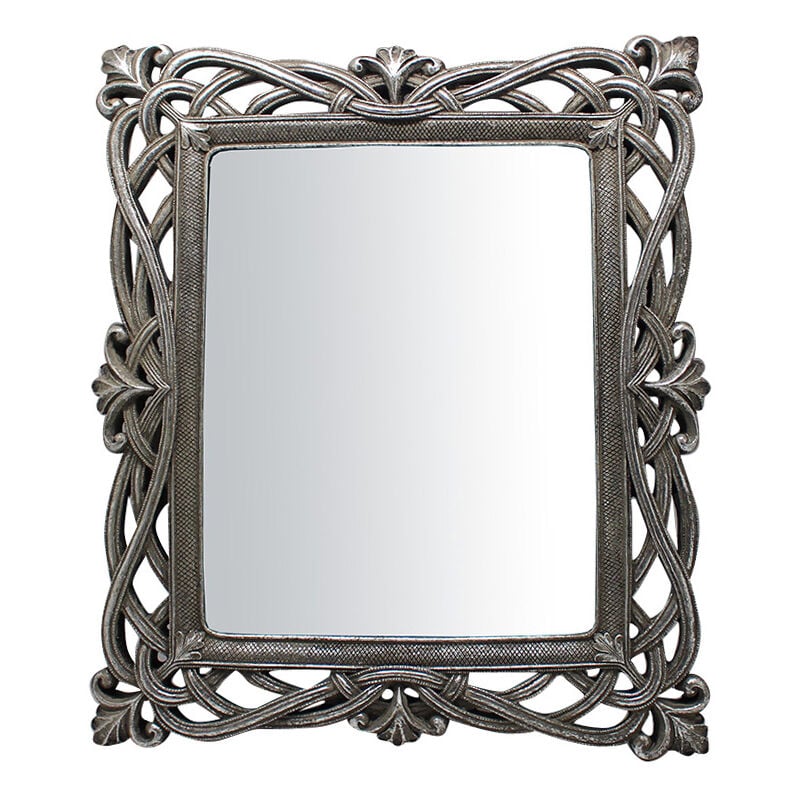 foto del prodotto biscottini - specchiera verticale orizzontale da appoggio specchio da appendere 31x2x36 cm specchiera trucco da scrivania finitura argento