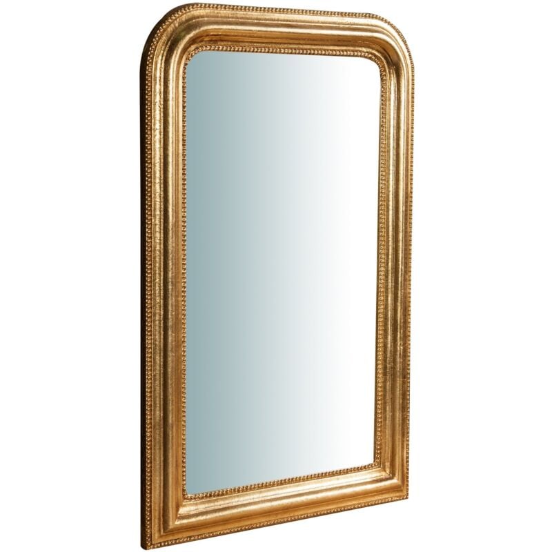 foto del prodotto biscottini specchio da parete oro 69x43x3 cm made in italy specchio ingresso con cornice in legno dorato specchio vintage anticato