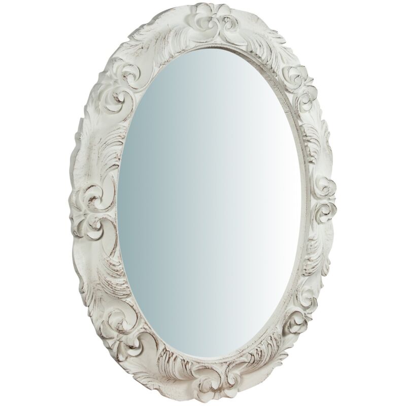 foto del prodotto biscottini - specchio da parete rotondo 88x66 cm specchio vintage da parete per la casa specchio rotondo bagno e camera