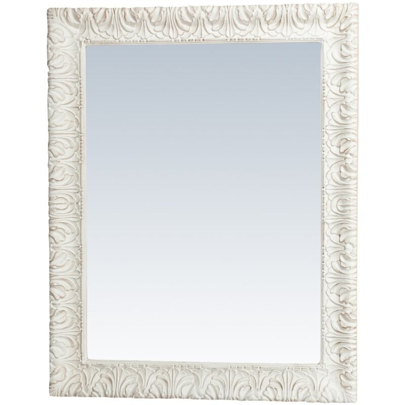 foto del prodotto biscottini - specchio specchiera da parete e appendere verticale orizzontale in legno finitura bianca anticata l83xpr5,5xh105 cm made in ital