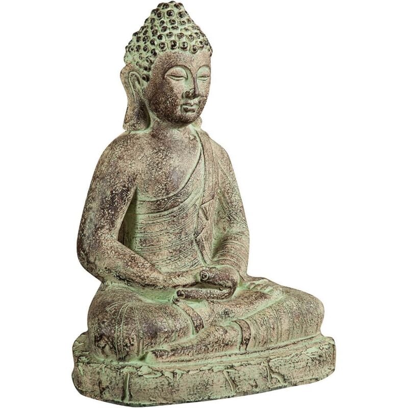 foto del prodotto biscottini - statua buddha 55x28x38 cm buddha statua resina buddah arredo color oro anticato statua buddha grande arredo interno ed esterno