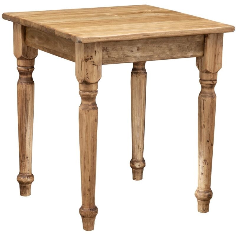 foto del prodotto biscottini tavolo quadrato in legno massello di tiglio stile country stile shabby struttura e piano naturale l 70 x pr 70 x h 78 cm