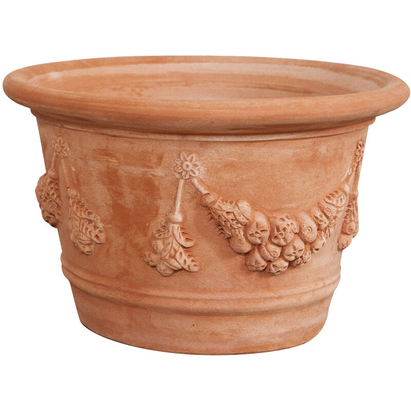 foto del prodotto biscottini vaso in terracotta per piante 52x34 cm made in italy grande vaso da esterno vasi da giardino fioriera da balcone fatto a mano