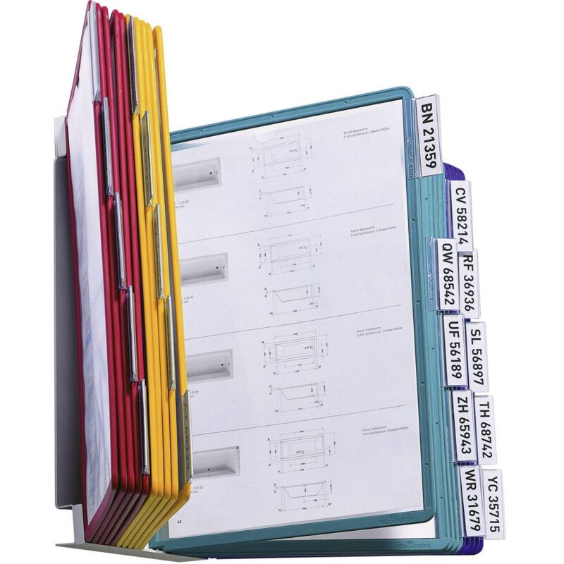 foto del prodotto bisley durable supporto da parete per pannello espositivo vario wall 20 5512 blu, giallo, verde, rosso din a4 numero di disp