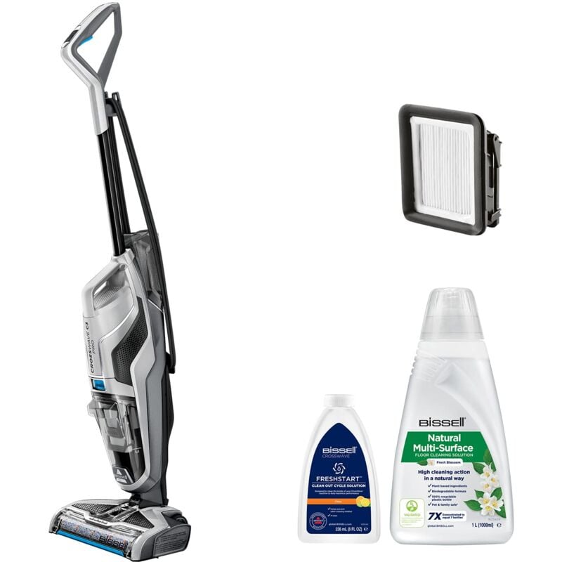 foto del prodotto bissell crosswave c3 pro, aspirapolvere con filo, aspira, lava asciugare, scopa elettrica, potente estrazione di sporco umido e secco,