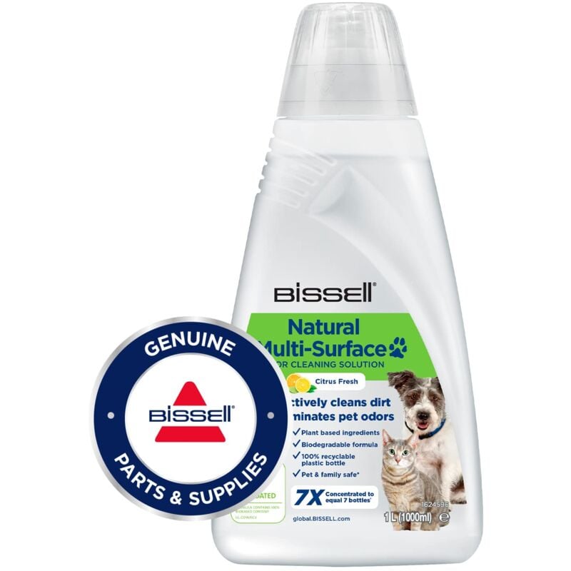 foto del prodotto bissell soluzione detergente multi surface pet, per macchine crosswave, spinwave, spinwave robot e hydrowave, forte azione pulente, in modo del