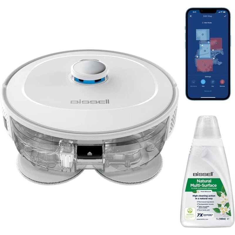 foto del prodotto bissell spinwave r5 aspirapolvere robot con mop navigazione lidar rilevamento di tappeti e moquette aspirazione potente fino a 2000pa aspirapolvere