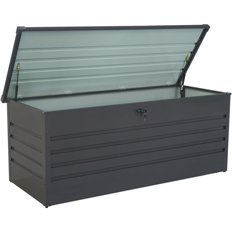 foto del prodotto bissolo casa baule da esterno cm 132x60 h 62 acciaio antracite